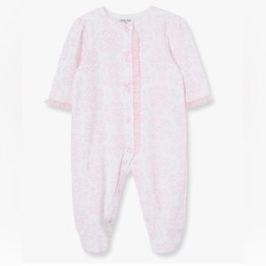 Excellent condition. Like new. Little Me ruffle trim footed one-piece outfit.